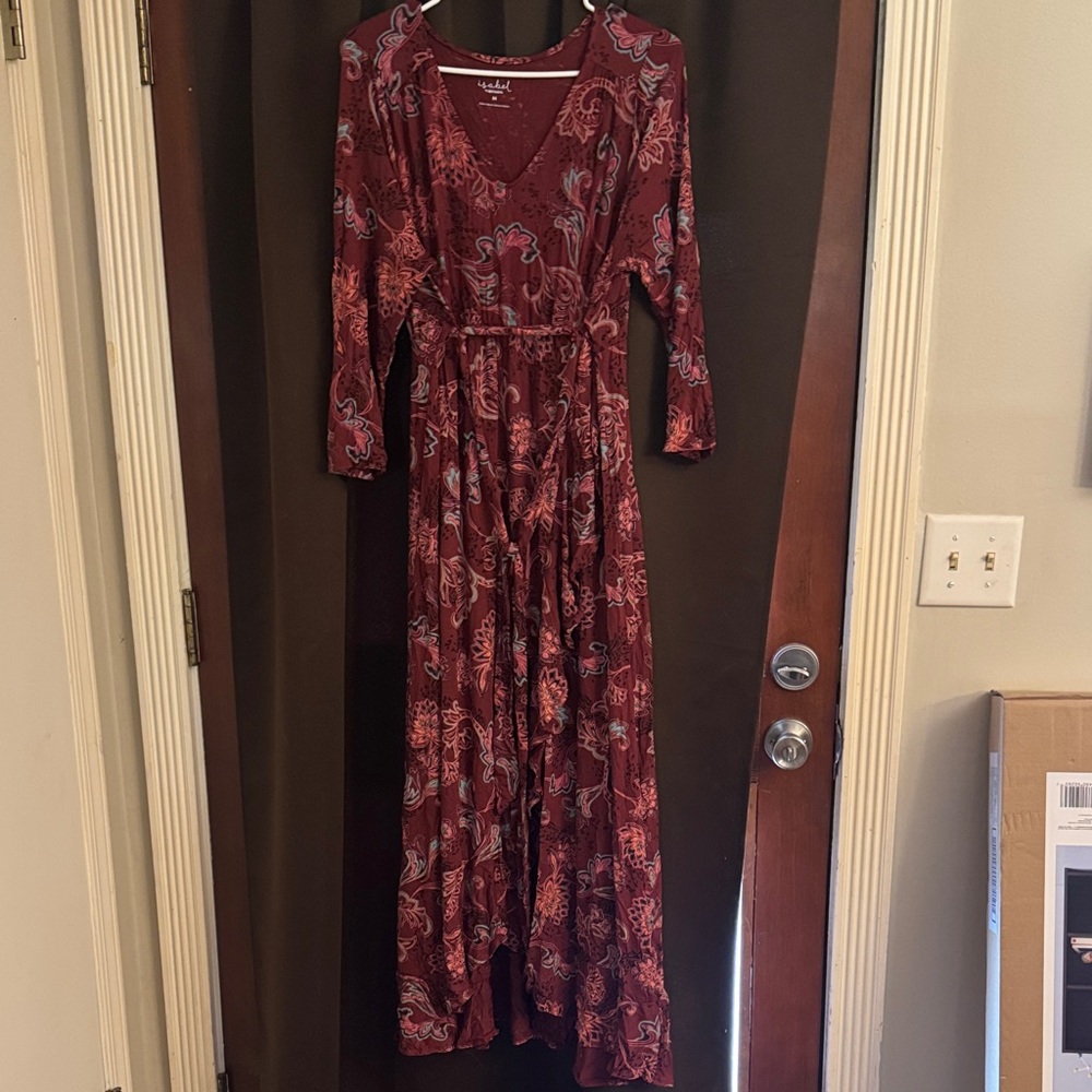 Floral Burgundy maternity Maxi Dress